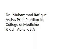 Dr . Muhammad  Rafique Assist. Prof.