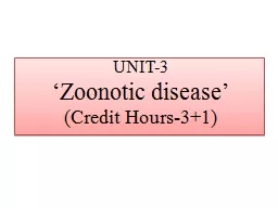 UNIT-3 ‘ Zoonotic  disease’