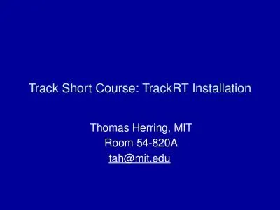 Track Short Course:  TrackRT