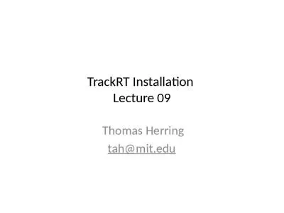 TrackRT  Installation  Lecture