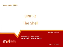 UNIT-3   		     The Shell
