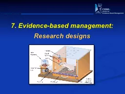 7 .  Evidence -based management: