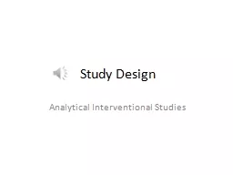 Study Design Analytical Interventional Studies