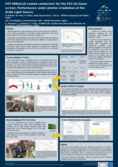 Outlook We have demonstrated, that the transport properties of HTS-CC samples from several