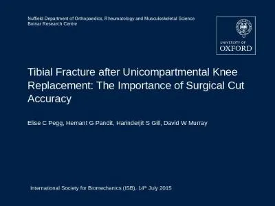 Tibial Fracture after Unicompartmental Knee Replacement: The Importance of Surgical Cut Accuracy