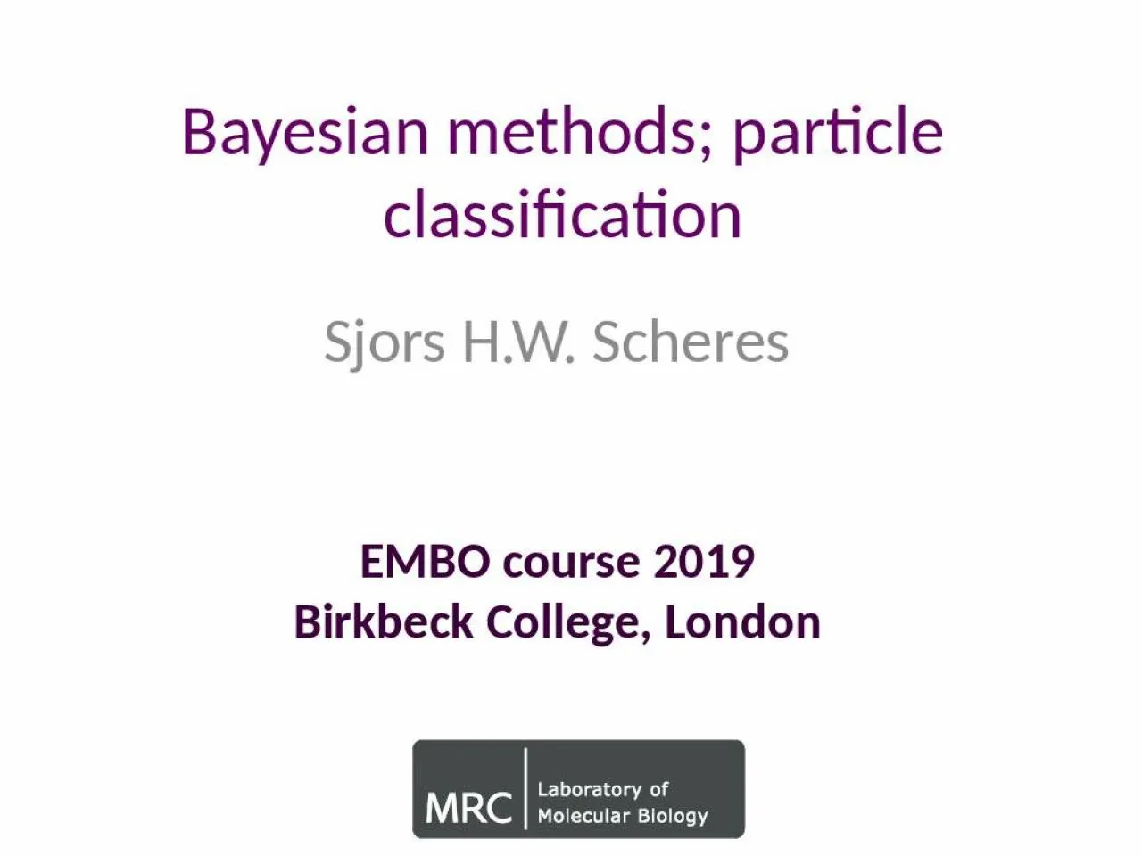 PPT-Bayesian methods; particle classification