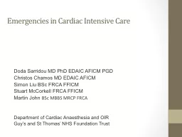 Emergencies in Cardiac Intensive Care