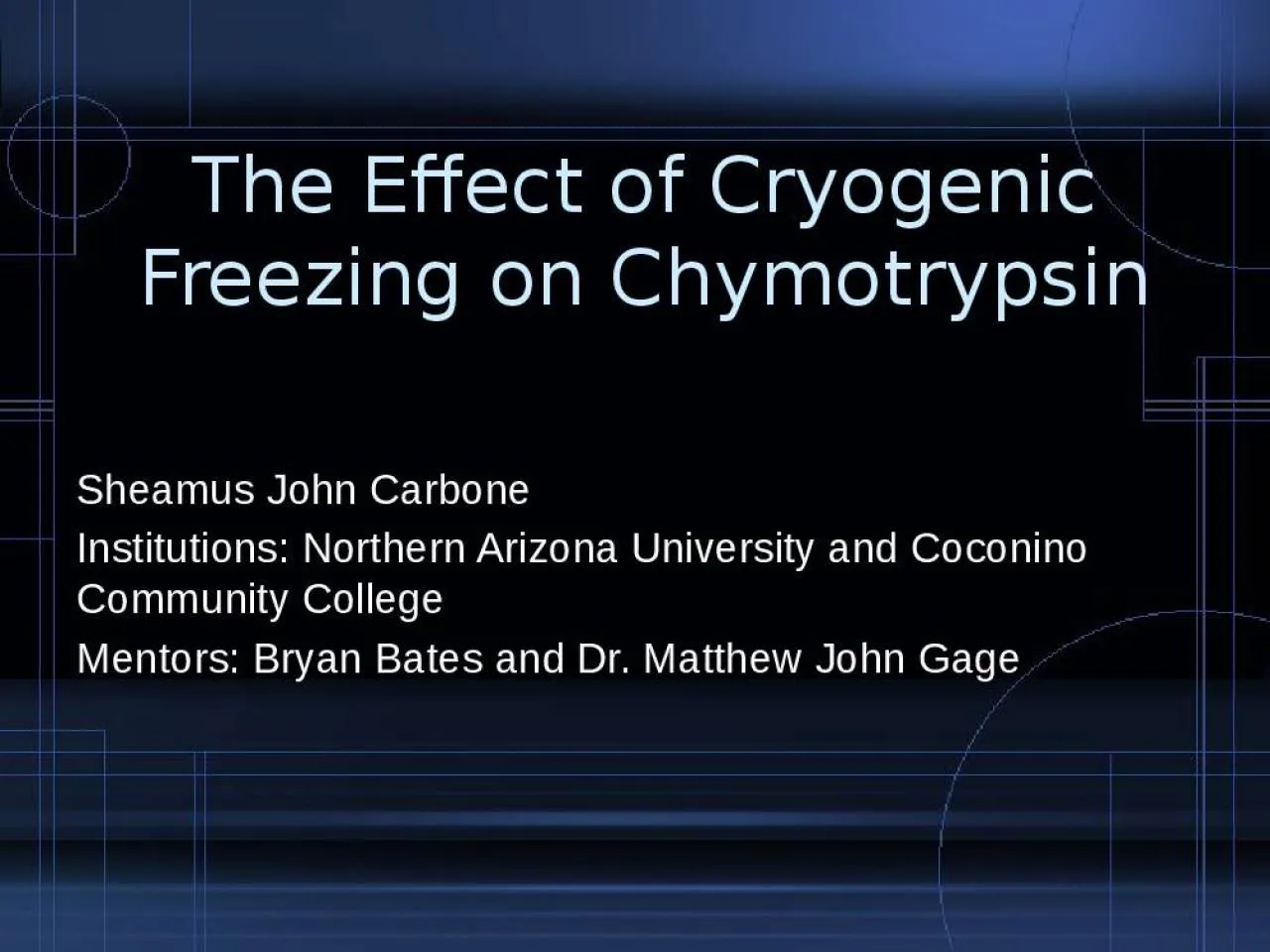 PPT-The Effect of Cryogenic Freezing on Chymotrypsin