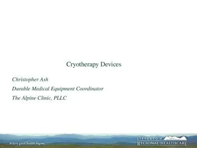 Cryotherapy Devices Christopher Ash