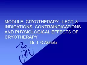 MODULE: CRYOTHERAPY –LECT. 3