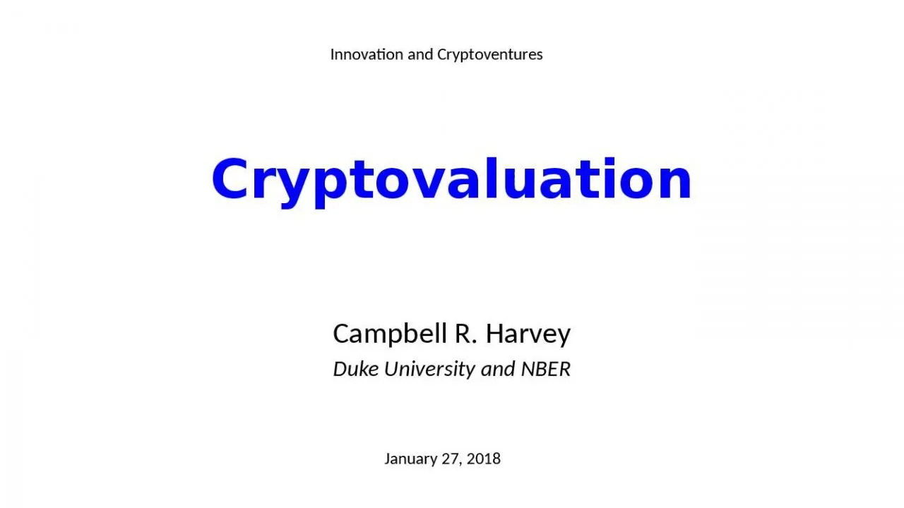 PPT-Cryptovaluation Campbell R. Harvey