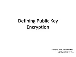 Defining Public Key Encryption
