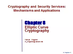 Chapter 8 Elliptic Curve Cryptography