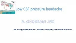 Low CSF pressure headache