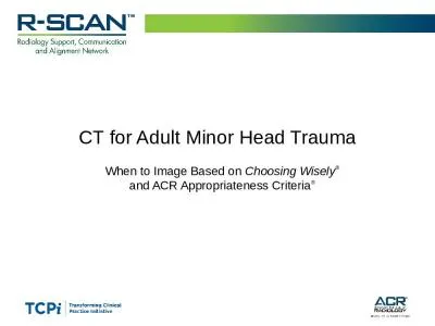 CT for  Adult Minor Head Trauma