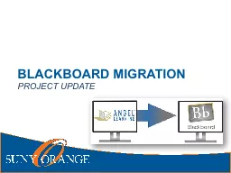 Blackboard migration  Project Update