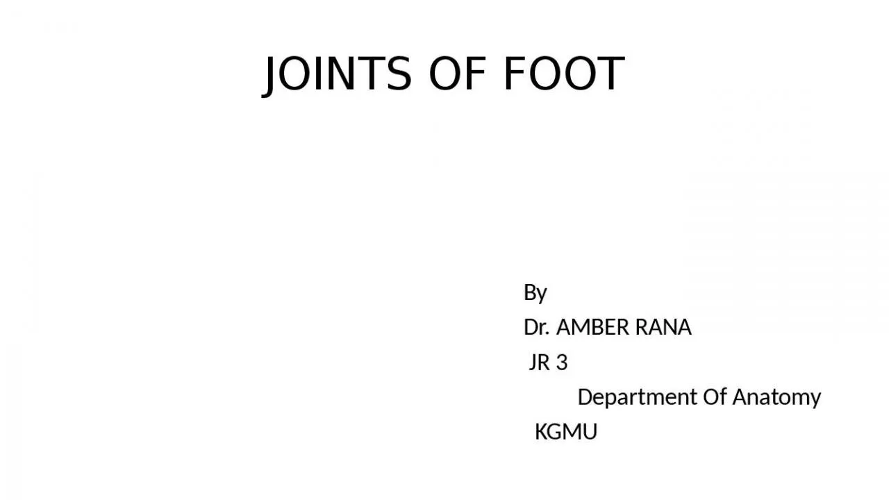 PPT-JOINTS OF FOOT