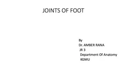 JOINTS OF FOOT                                                                                   By