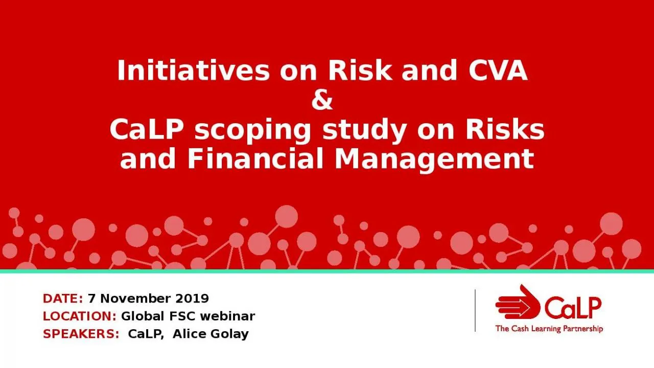 PPT-Initiatives on Risk and CVA