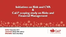 Initiatives on Risk and CVA