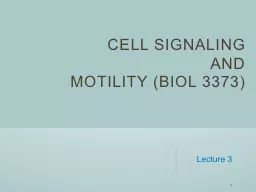 Lecture 3 1 CELL SIGNALING