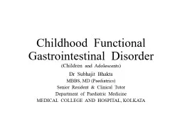 Childhood  Functional  Gastrointestinal  Disorder