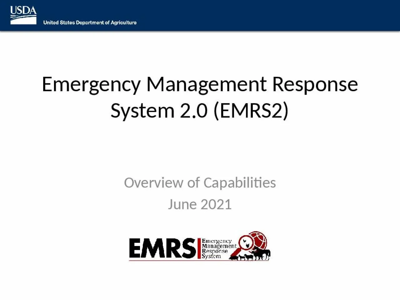 PPT-Emergency Management Response System 2.0 (EMRS2)