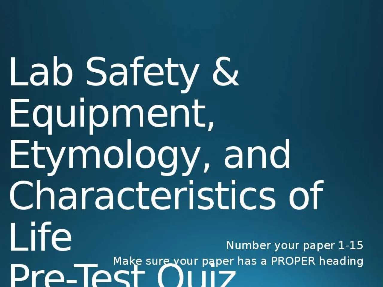 PPT-Lab Safety & Equipment,