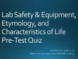 Lab Safety & Equipment,
