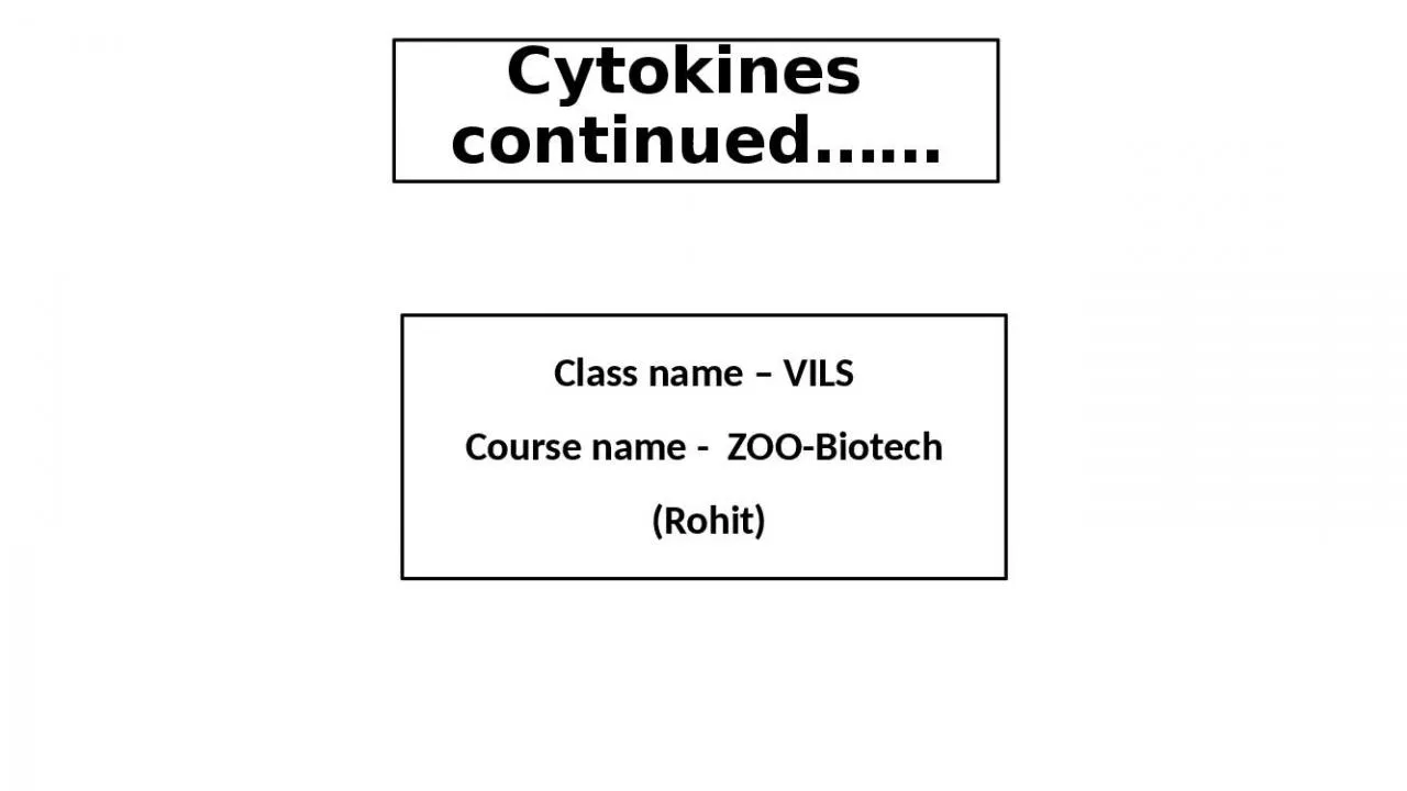 PPT-Cytokines continued……