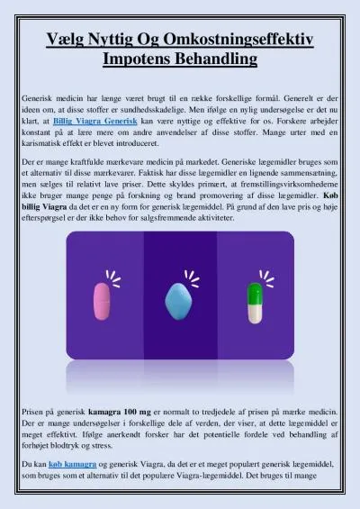Vælg Nyttig Og Omkostningseffektiv Impotens Behandling