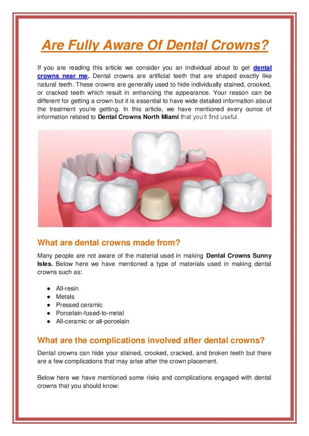 PDF-Are Fully Aware Of Dental Crowns?