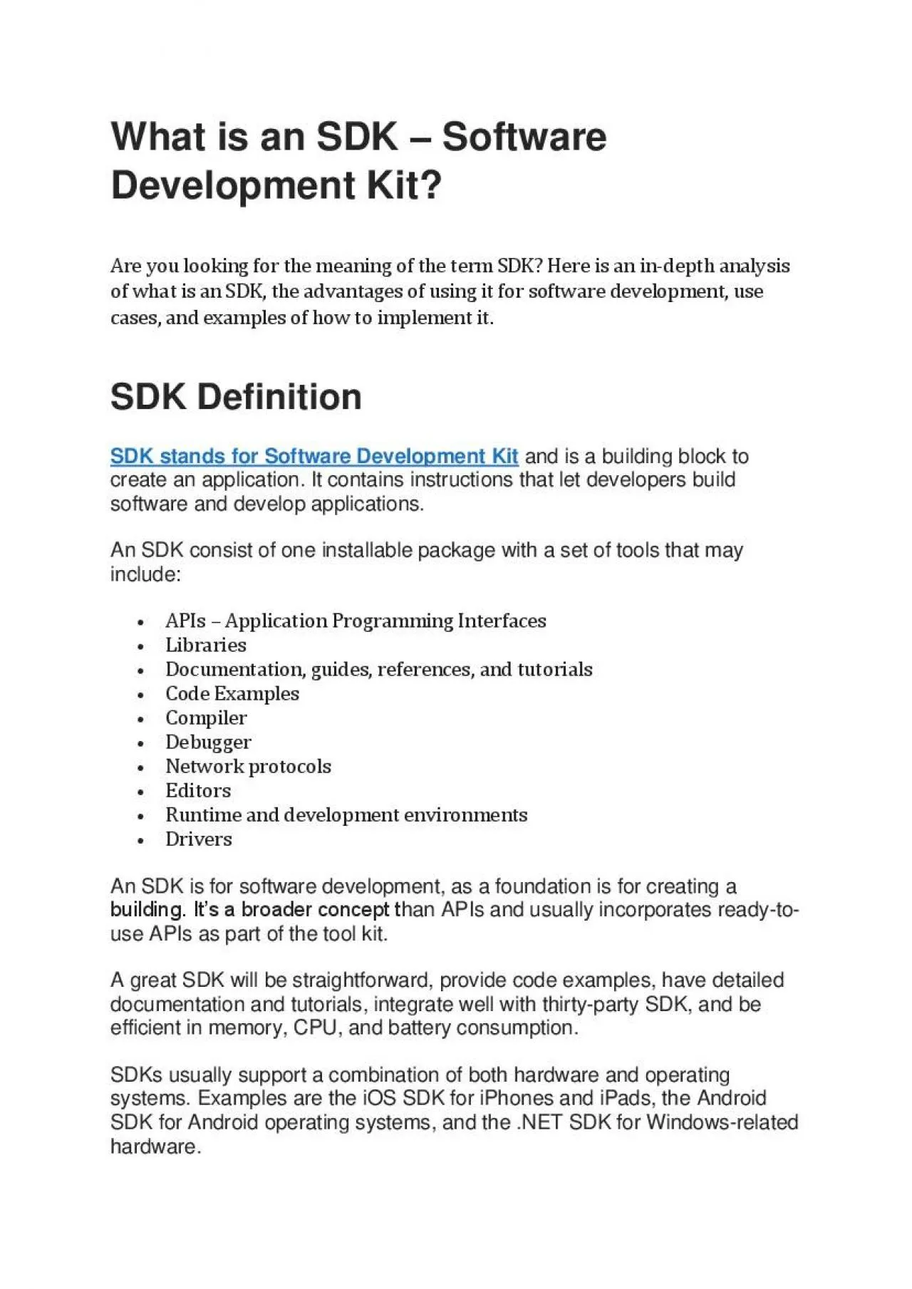 PDF-What is an SDK - Software Development Kit