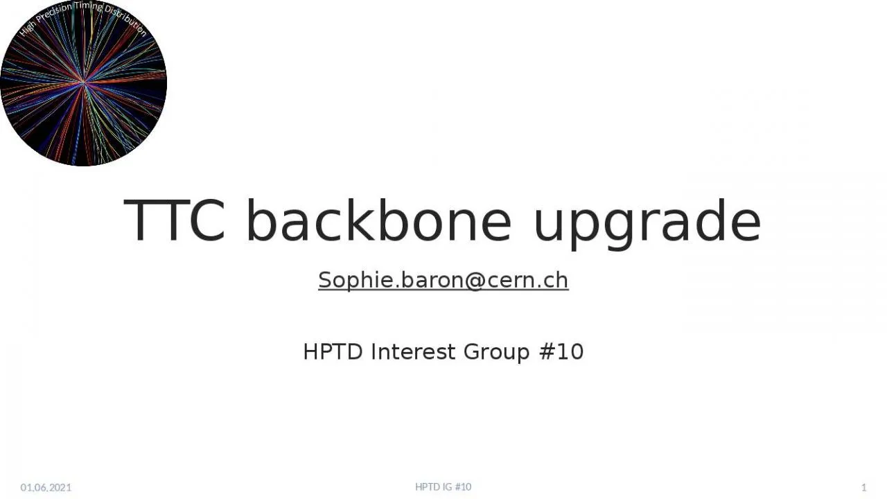 PPT-TTC backbone upgrade Sophie.baron@cern.ch