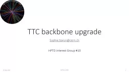TTC backbone upgrade Sophie.baron@cern.ch