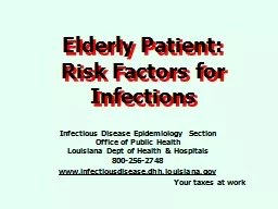 Elderly Patient:  Risk Factors for Infections