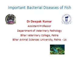 Important Bacterial Diseases of Fish