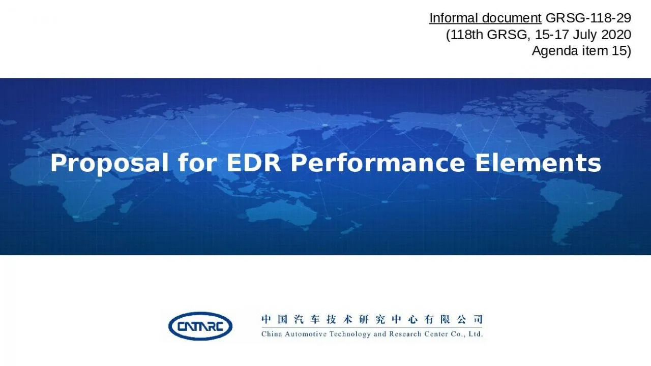 PPT-Proposal for EDR Performance Elements