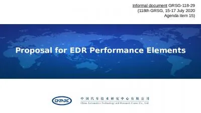 Proposal for  EDR  Performance Elements