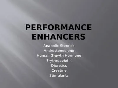 Performance Enhancers Anabolic Steroids