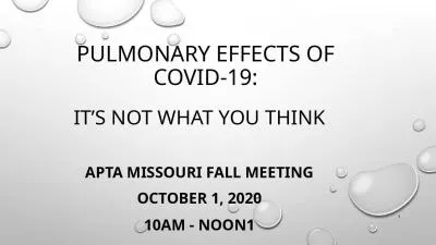 PULMONARY EFFECTS OF COVID-19: