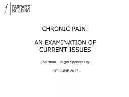 CHRONIC PAIN: AN EXAMINATION OF