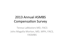 2013 Annual ASMBS Compensation Survey