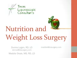 Nutrition and  Weight Loss Surgery