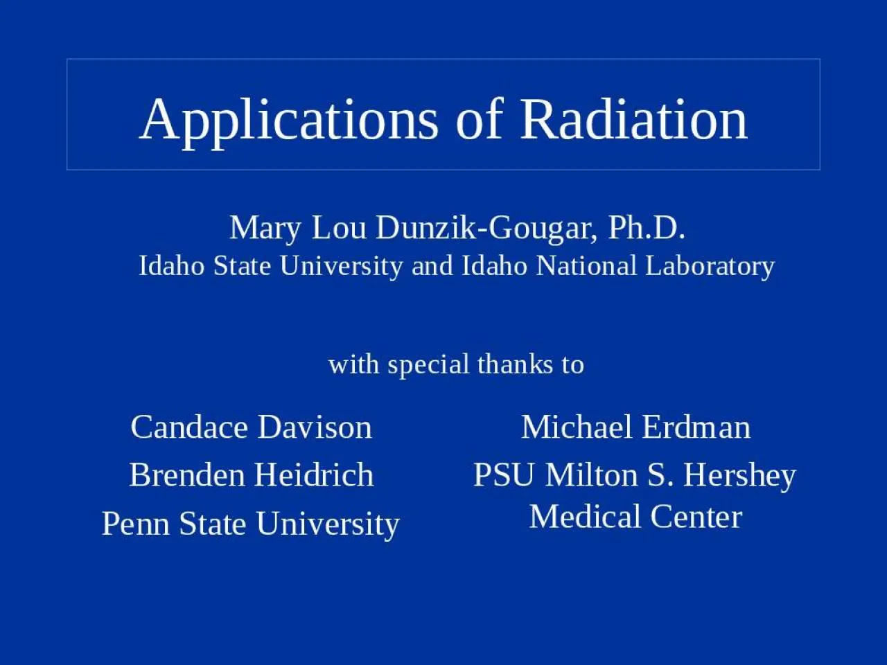 PPT-Applications of Radiation