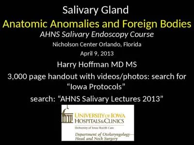 Salivary Gland  Anatomic Anomalies and Foreign Bodies