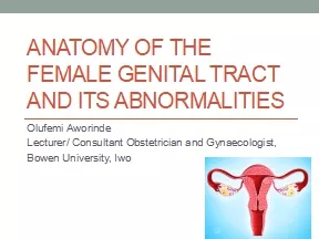 ANATOMY OF THE FEMALE GENITAL TRACT AND ITS ABNORMALITIES