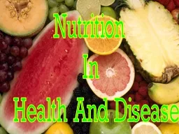 Nutrition  In   Health And Disease