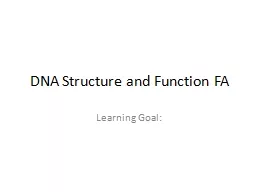 DNA Structure and Function FA