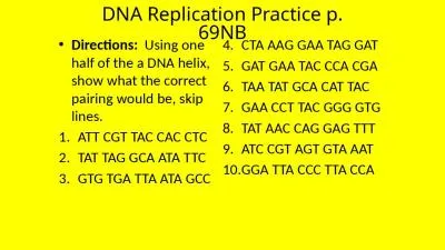 DNA Replication Practice p.